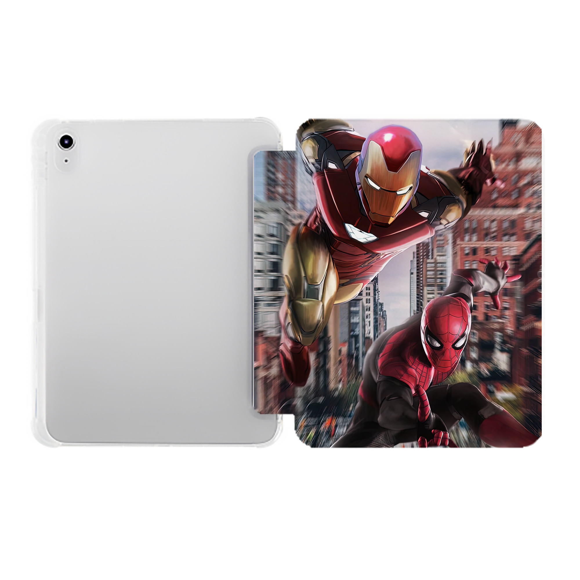 （画像用） Spider Man スパイダーマン IPad ケース ペン収納付き 三つ折りスタンド PUレザー×シリコン 対応機種9.5/10.5/10.9インチ